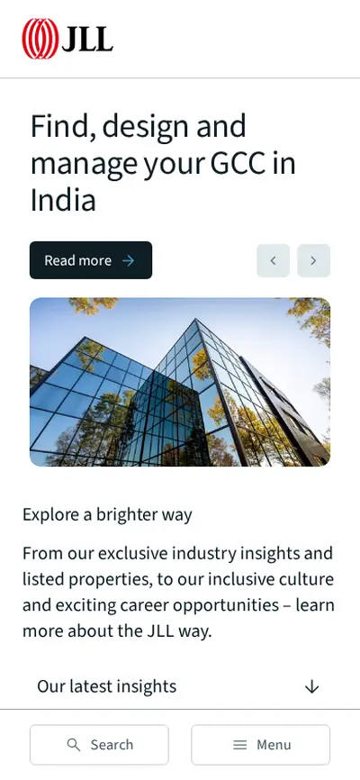 JLL India mobile website