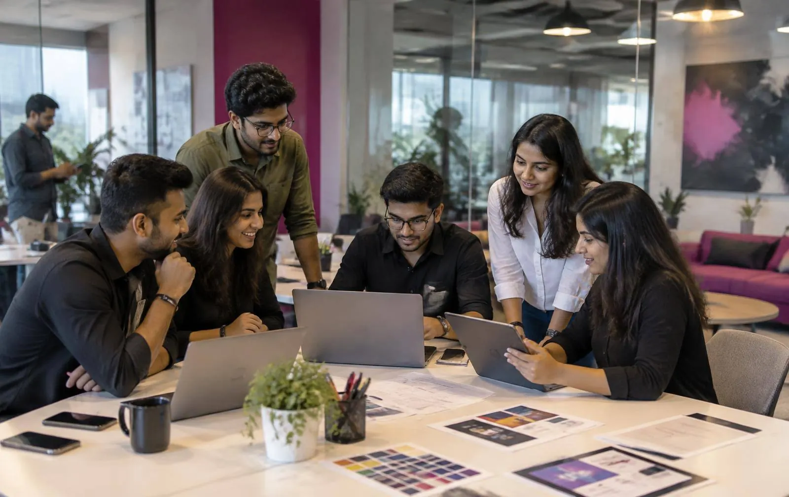 Indian designers and developers collaborating at Waad Technologies